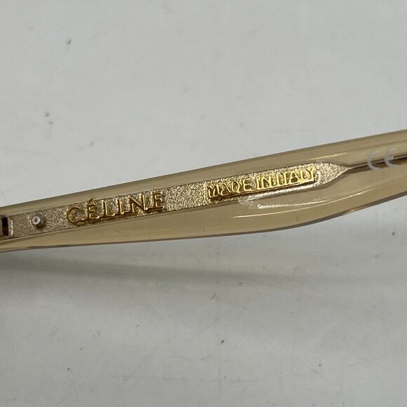 Celine Beige Clear Large Sunglasses | Blue Lenses - Picture 9 of 9